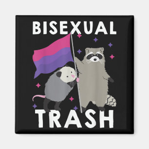 Bisexual Trash Gay Pride Rainbow LGBT Raccoon Magneet