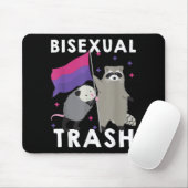 Bisexual Trash Gay Pride Rainbow LGBT Raccoon Muismat (Met muis)