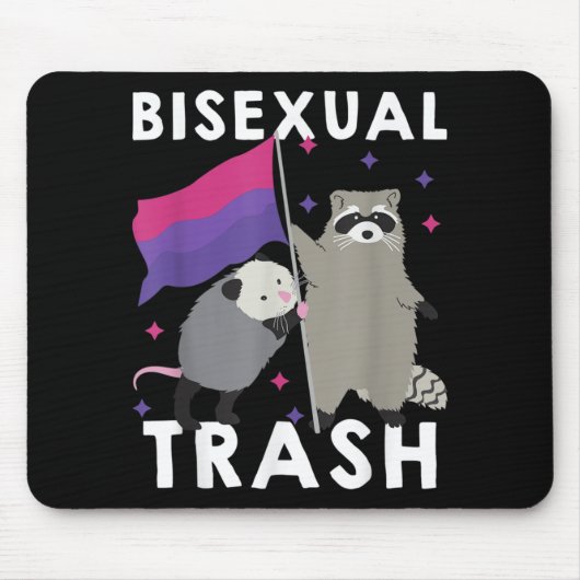 Bisexual Trash Gay Pride Rainbow LGBT Raccoon Muismat (Voorkant)