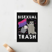Bisexual Trash Gay Pride Rainbow LGBT Raccoon Notitiekaartje (Voorkant / Achterkant in situ)