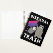 Bisexual Trash Gay Pride Rainbow LGBT Raccoon Planner (Display)
