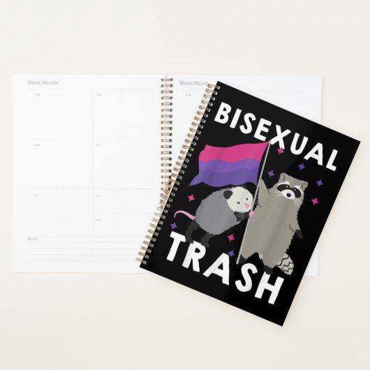 Bisexual Trash Gay Pride Rainbow LGBT Raccoon Planner (Display)
