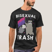 Bisexual Trash Gay Pride Rainbow LGBT Raccoon Poss T-shirt (Voorkant)