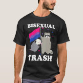 Bisexual Trash Gay Pride Rainbow Lgbt Raccoon Poss T-shirt (Voorkant)
