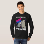 Bisexual Trash Gay Pride Rainbow Lgbt Raccoon Poss T-shirt (Voorkant volledig)