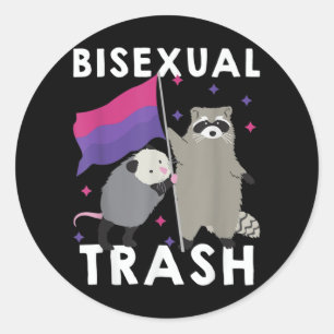 Bisexual Trash Gay Pride Rainbow LGBT Raccoon Ronde Sticker