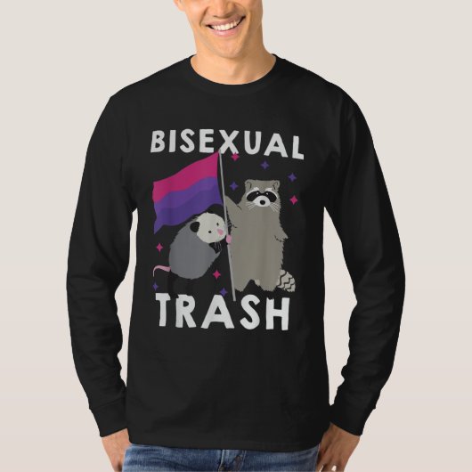 Bisexual Trash Gay Pride Rainbow LGBT Raccoon T-shirt (Voorkant)