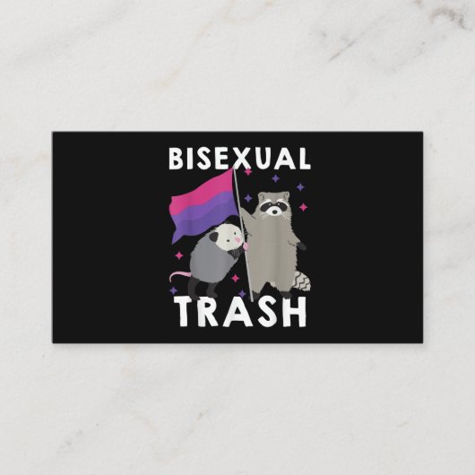 Bisexual Trash Gay Pride Rainbow LGBT Raccoon Visitekaartje (Voorkant)