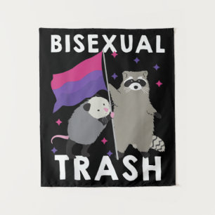 Bisexual Trash Gay Pride Rainbow LGBT Raccoon Wandkleed