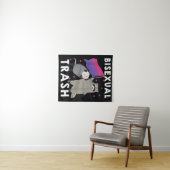 Bisexual Trash Gay Pride Rainbow LGBT Raccoon Wandkleed (In Situ (horizontaal))