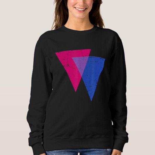 Bisexual Triangle Lgbtq Pride Parade Grungy Bi Pri Trui (Voorkant)