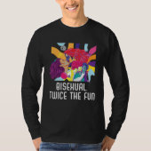 Bisexual Twice The Fun Rainbow Pride Bisexuality L T-shirt (Voorkant)