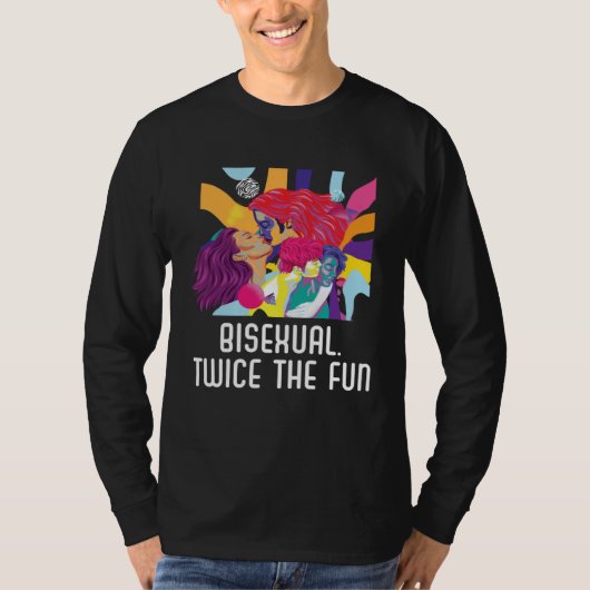 Bisexual Twice The Fun Rainbow Pride Bisexuality L T-shirt (Voorkant)