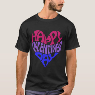 Bisexual Valentijnsdag Bi Pride LGBTQ LGBT Heart T-shirt