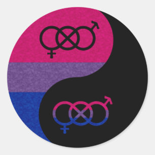 Bisexual Yin en Yang Ronde Sticker