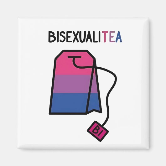 BisexualiTEA BI Pride Flag Biseksuele Thee Magneet (Voorkant)