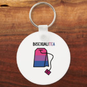 BisexualiTEA BI Pride Flag Biseksuele Thee Sleutelhanger (Voorkant)