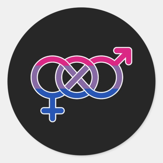 Bisexualiteit Geslachtssymbool Ronde Sticker (Voorkant)
