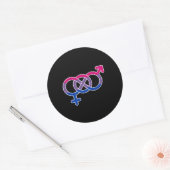 Bisexualiteit Geslachtssymbool Ronde Sticker (Envelop)