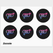 Bisexualiteit Geslachtssymbool Ronde Sticker (Vel)