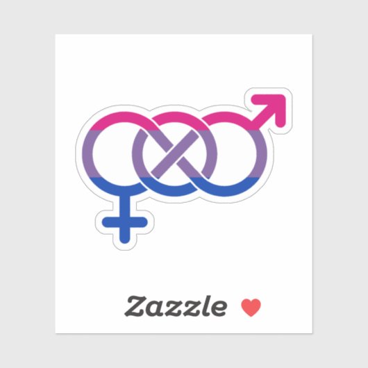 Bisexualiteit Geslachtssymbool Sticker (Vel)
