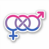 Bisexualiteit Geslachtssymbool Sticker (Voorkant)