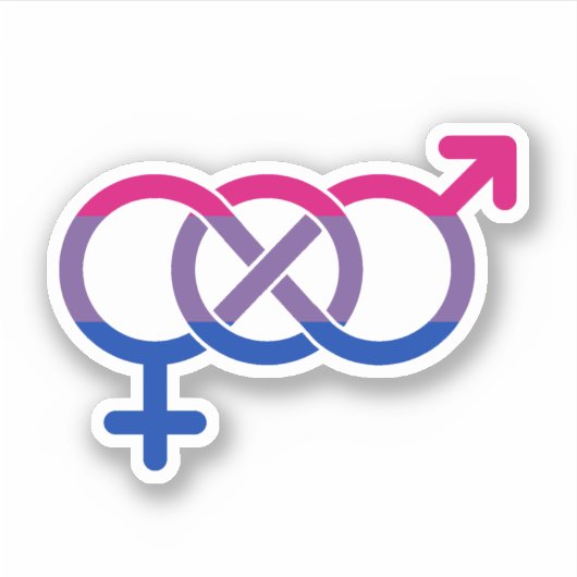 Bisexualiteit Geslachtssymbool Sticker (Voorkant)