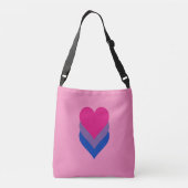 Bisexualiteit Pride harten kruisstukzak Crossbody Tas (Achterkant)