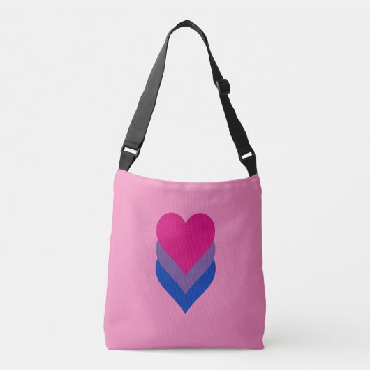 Bisexualiteit Pride harten kruisstukzak Crossbody Tas (Voorkant)