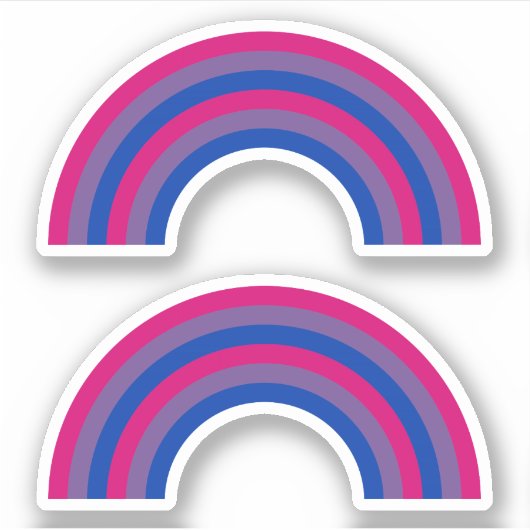 Bisexualiteit Pride Rainbow Sticker (Voorkant)
