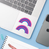 Bisexualiteit Pride Rainbow Sticker (Laptop met iPhone)
