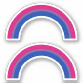 Bisexualiteit Pride Rainbow Sticker (Voorkant)