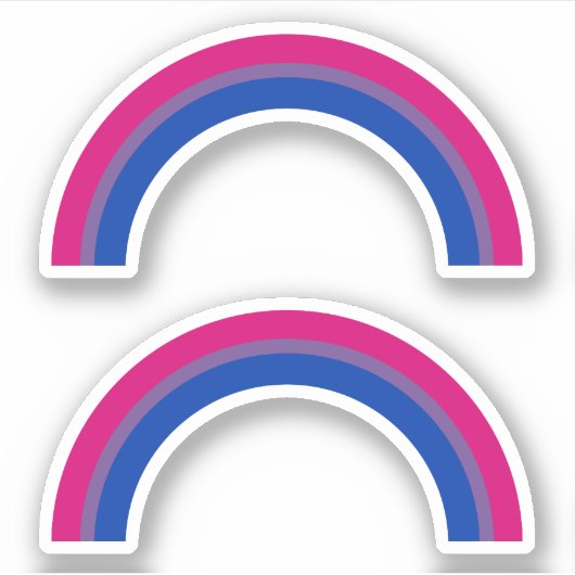 Bisexualiteit Pride Rainbow Sticker (Voorkant)