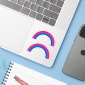 Bisexualiteit Pride Rainbow Sticker (Laptop met iPhone)