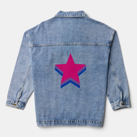 Bisexualiteit pride sterren denim jacket (Achterkant)