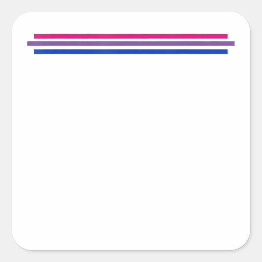 Bisexualiteit Vlag Bi Pride Vierkante Sticker (Voorkant)