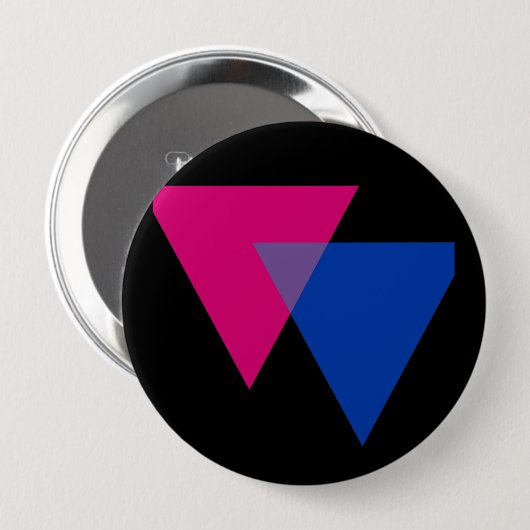 Bisexualiteitssymbool Ronde Button 4,0 Cm (Voorkant /achterkant)