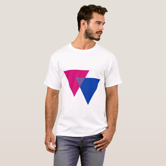 Bisexualiteitssymbool T-shirt (Voorkant volledig)