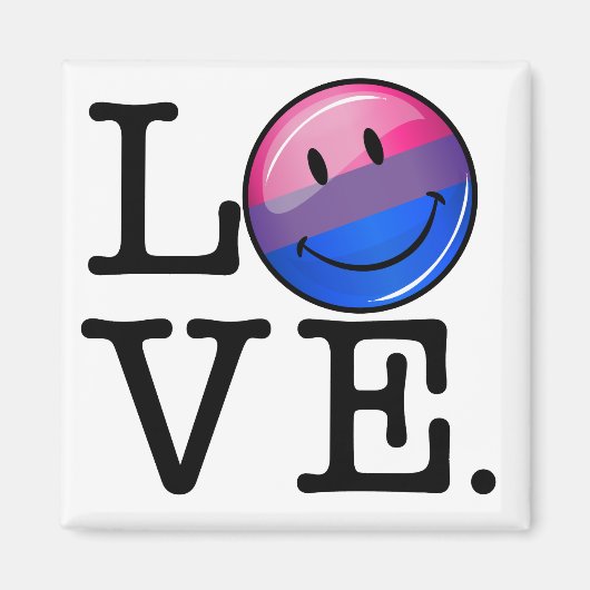 Bisexualiteitsvlag in Word Love Magneet (Voorkant)