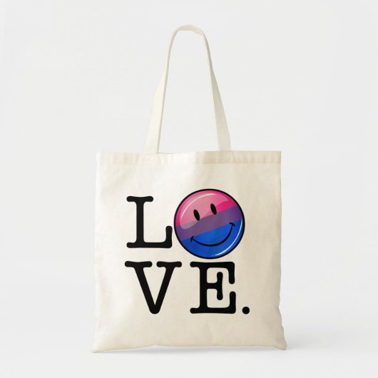Bisexualiteitsvlag in Word Love Tote Bag (Voorkant)