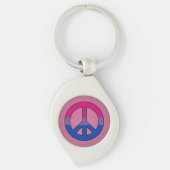 Bisexuality flag peace sign Keychain (Voorkant)
