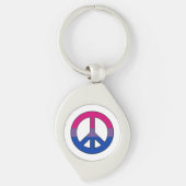 Bisexuality flag peace sign Keychain (Voorkant)