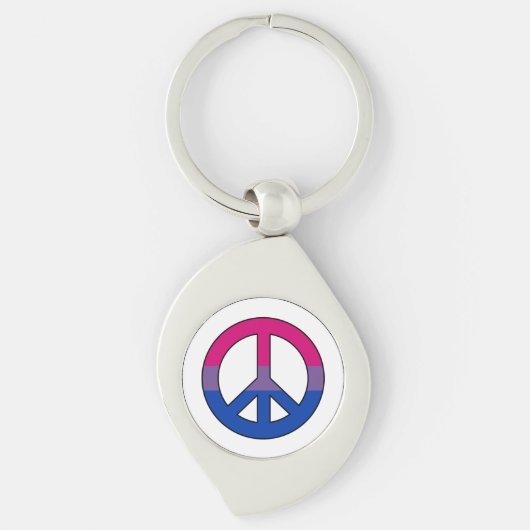 Bisexuality flag peace sign Keychain (Voorkant)