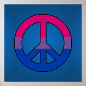 Bisexuality flag peace sign poster (Voorkant)