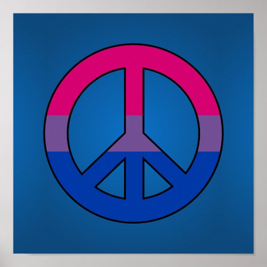 Bisexuality flag peace sign poster (Voorkant)