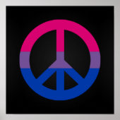 Bisexuality flag peace sign poster (Voorkant)