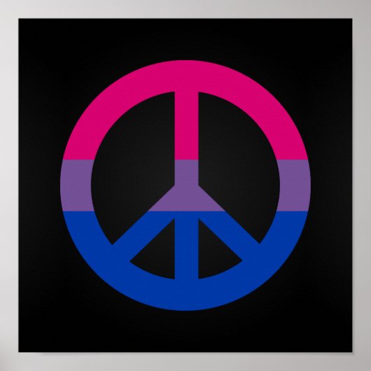 Bisexuality flag peace sign poster (Voorkant)