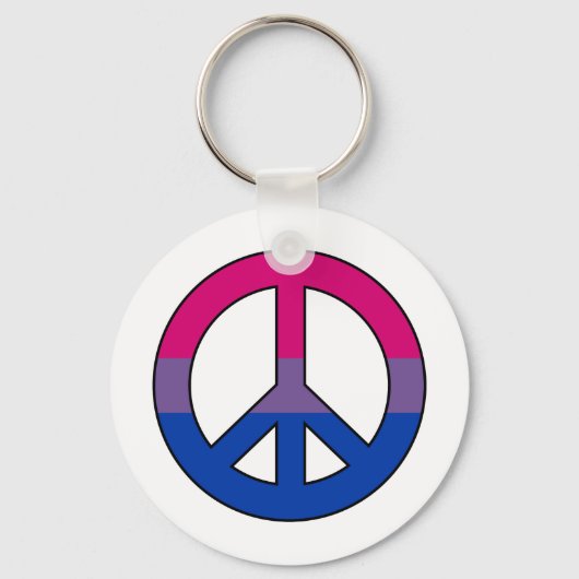 Bisexuality flag peace sign Sleutelhanger (Voorkant)