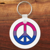 Bisexuality flag peace sign Sleutelhanger (Voorkant)