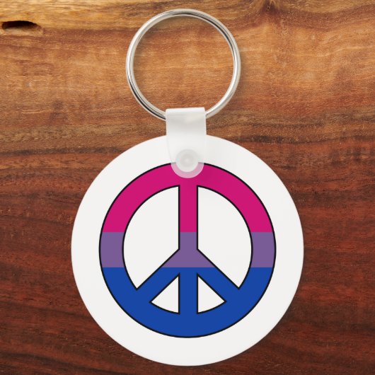 Bisexuality flag peace sign Sleutelhanger (Voorkant)